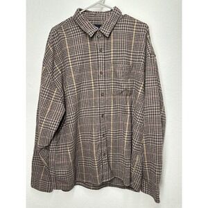 Abercrombie And Fitch Men's Heavyweight Flannel Brown Size XXL 2XL